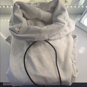 Born Primitive Light Gray Cowl Neck with Black Drawstring